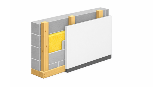Basement wall insulation system installed for improved home energy efficiency and thermal performance.